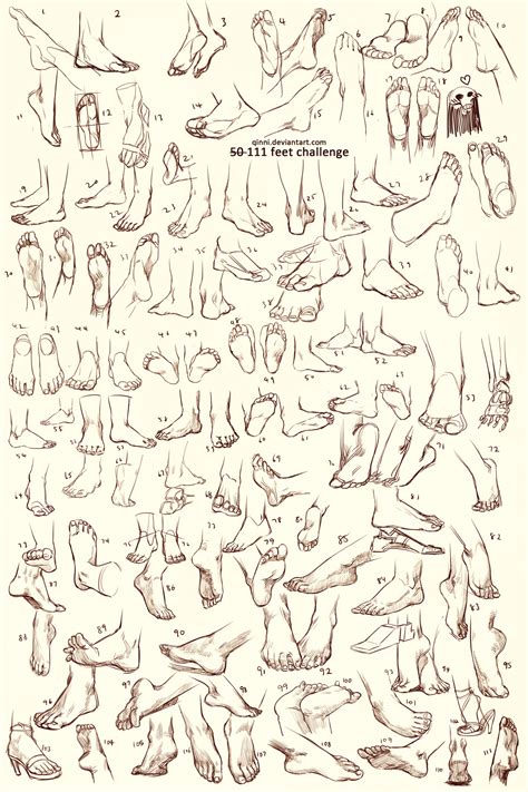 111 Feet Sketches References By Qinni On Deviantart