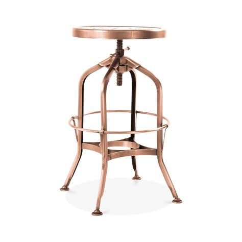 Toledo Adjustable Vintage Copper Barstool | Metal stool, Adjustable bar ...