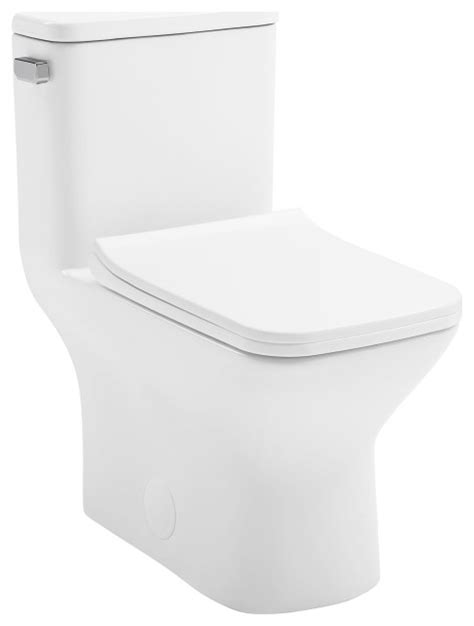 Carré One Piece Square Toilet Left Side Flush Handle Toilet 128 Gpf