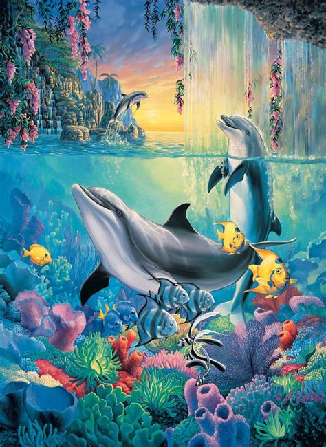 Painting Kits Art Painting Dolphin Wall Art Fauna Marina Fantasy