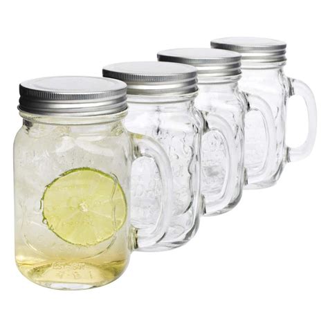 Ksp Glass Mason Drinking Jar Set Of 4 Kitchen Stuff Plus