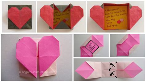 How To Make Origami Paper Heart T Box With Secret Message • Simple