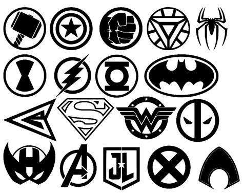 Logos De Superhéroes Dc And Marvel Etsy