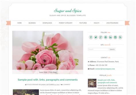 Sugar And Spice Blogger Template Blogspot Templates 2020