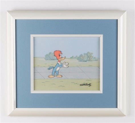 Woody Woodpecker Production Cel Framed Matted Signed By Walter Lantz