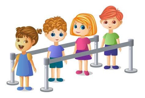 Kids Standing In A Line Illustrations Royalty Free Vector Graphics