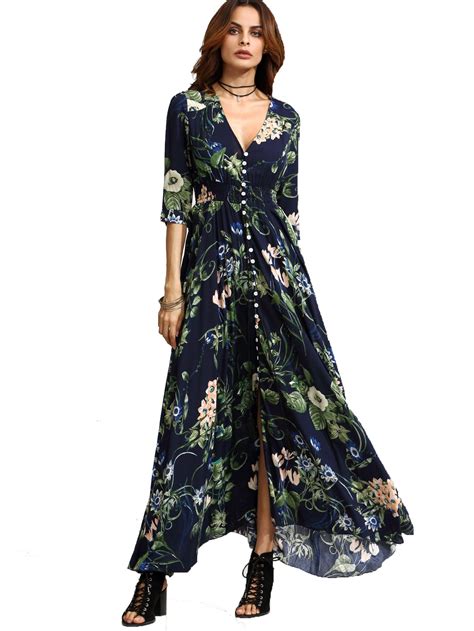 buy milumia women s button up split floral print flowy party maxi dress online at desertcartkenya