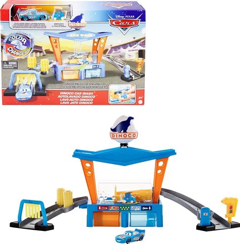 Automatic Lift Car Wash Set Toy With Color Changing Alloy Cars