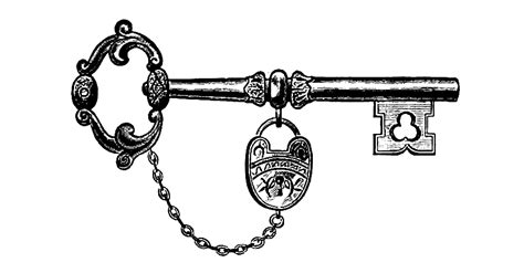 Free Clip Art Image Vintage Key And Lock Oh So Nifty Vintage Graphics