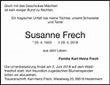 Traueranzeigen von Susanne Frech | trauer.hz.de