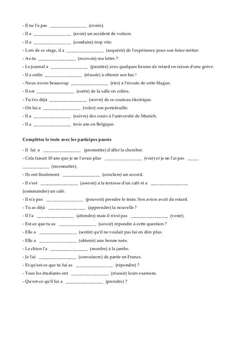 passe compose worksheet french worksheets learn french alphabet words