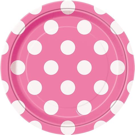 Pink And White Dots Dessert Plates 8 Polka Dot Party Plates Polka
