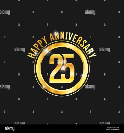 25 Year Anniversary Gold Label Vector Image Golden Anniversary Label