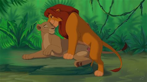 Rule 34 Disney Feline Female Feral Lion Male Nala Nuzzling On Side