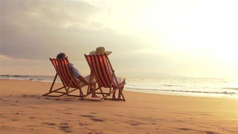 Retirement Vacation Concept Happy Mature Retired Couple Enjoying