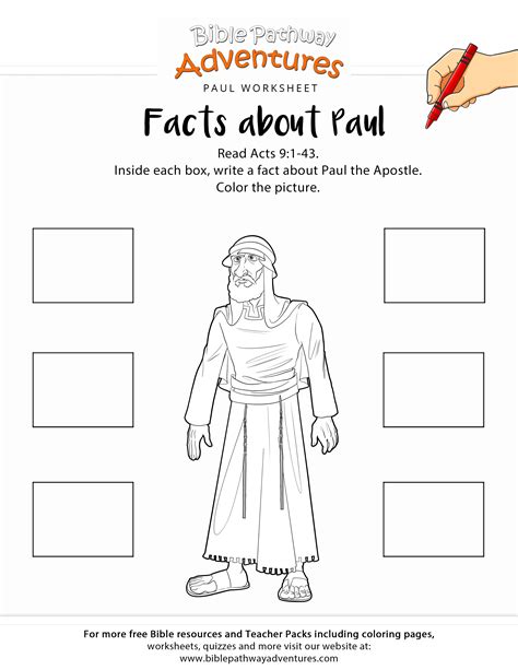 Paul's journeys activity book includes: Facts about Paul printable Bible worksheet | Adventure ...