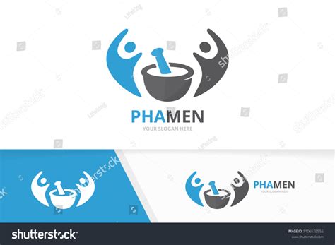 Vector Pharmacy People Logo Combination Pounder: เวกเตอร์สต็อก (ปลอดค่า