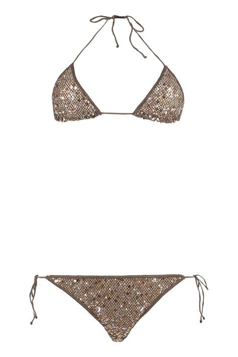 Oséree Netquins Sequin Microkini In Gray Lyst