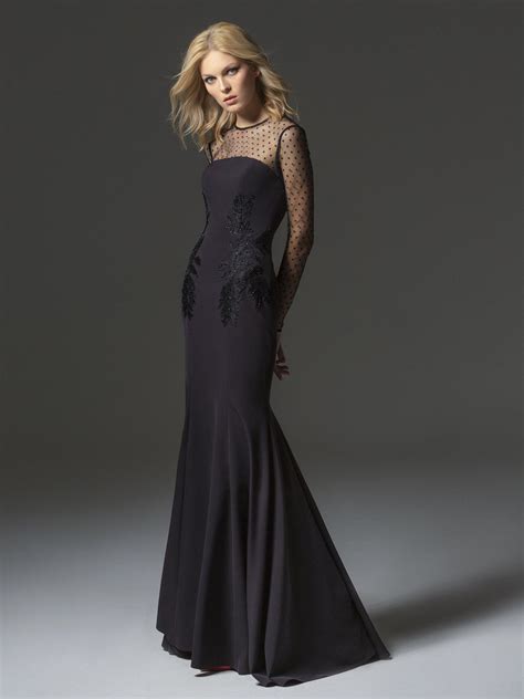 Papilio Long Sleeve Fit And Flare Evening Gown Evening Dresses