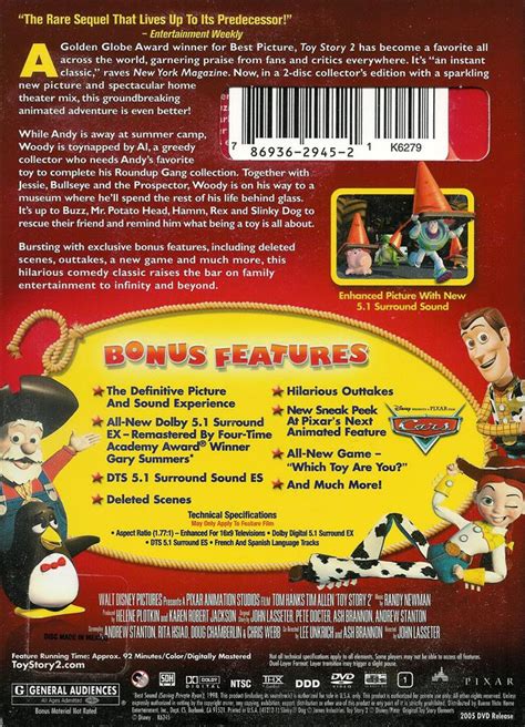 Disney Pixar Toy Story 2 Special Edition New Sealed 2 Disc Dvd Thx Dts