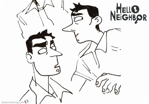 Can you escape from granny's house in hello neighbor? Hello Neighbor Coloring Pages - Coloring Home