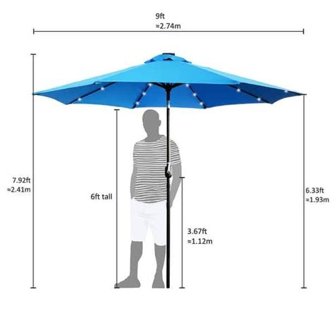 Maypex 9 Foot Solar Led Lighted Patio Umbrella Bed Bath And Beyond