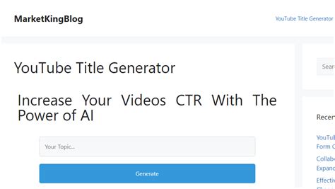 Youtube Title Generator Saas Ai Tools
