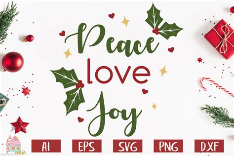 Peace Love Joy Christmas Svg 377179 Svgs Design