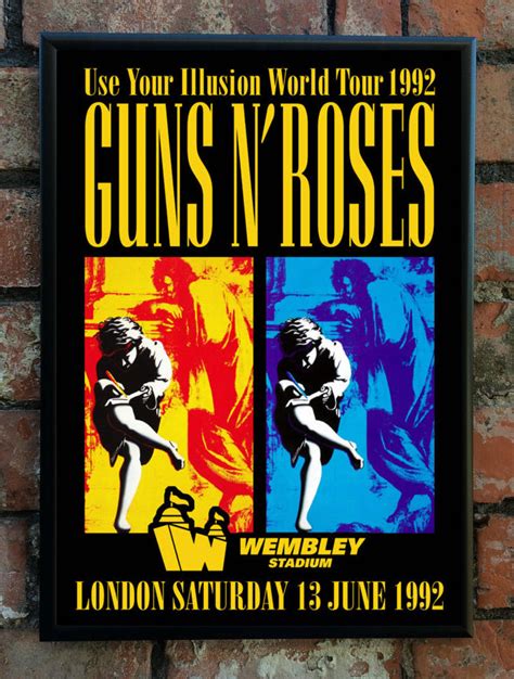 Gun N Roses 1992 Use Your Illusion Uk Tour Poster 80s Metal New