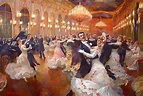 Dança no baile Belle Epoque, Russian Painting, Art Painting, Oil ...
