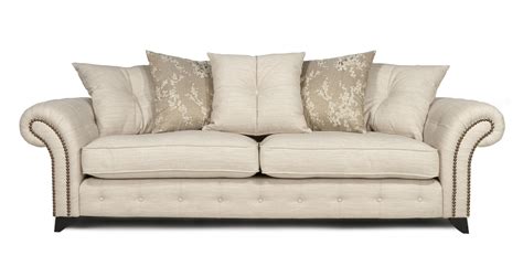 Dfs Akasha Cream Fabric Sofa Set Inc 4 Seater Sofa And 2 Seater Cuddler