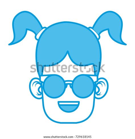 Cute Girl Glasses Cartoon Stock Vector Royalty Free 729618145 Shutterstock