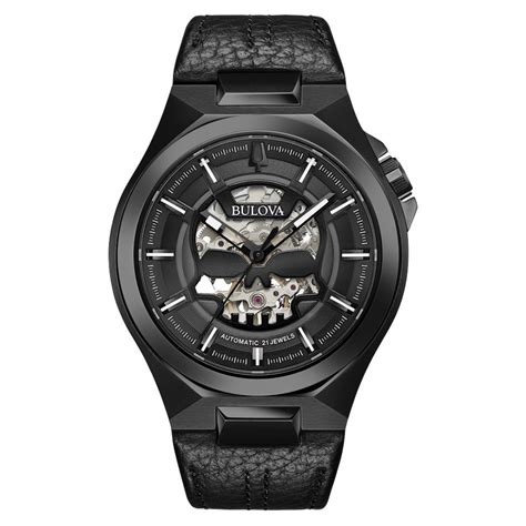 Bulova Maquina Skeleton All Black Autom Tico A Corvus