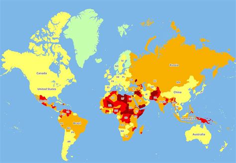 This Map Reveals the World's Most and Least Dangerous Countries
