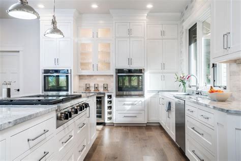 Kitchen cabinets in coburg on yp.com. White Transitional Kitchen With Glass Cabinet | HGTV