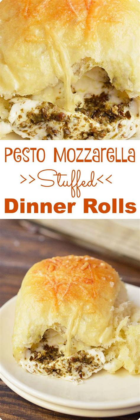 pesto mozzarella stuffed dinner rolls red star® yeast recipe dinner rolls dinner rolls