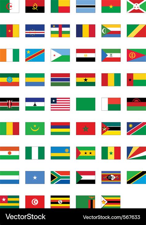 Flag Set Of All African Countries Royalty Free Vector Image