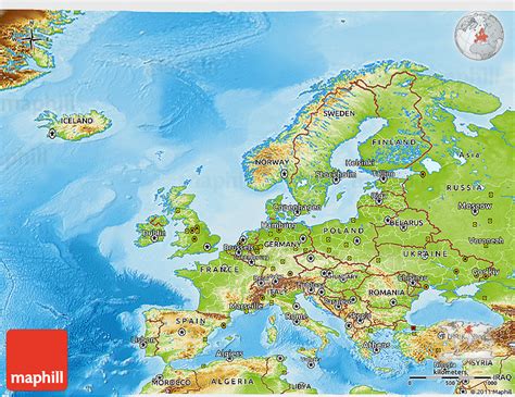 Physical 3d Map Of Europe