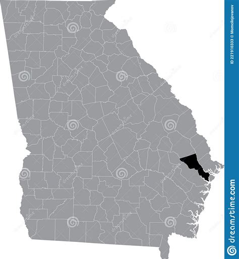 Location Map Of The Bryan County Of Georgia Usa Stock Vector