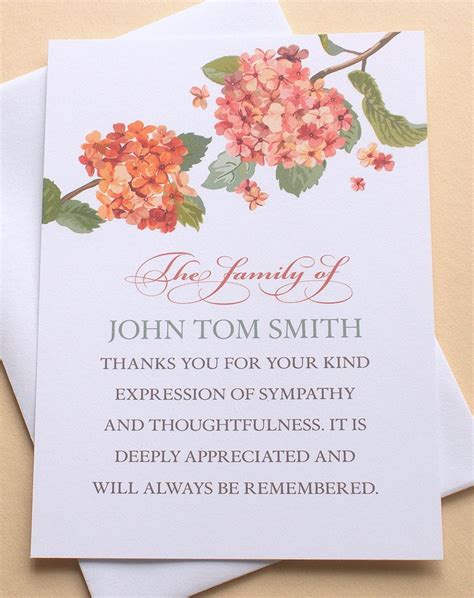 English Or Spanish Sympathy Thank You Cards With Two Peach Etsy In