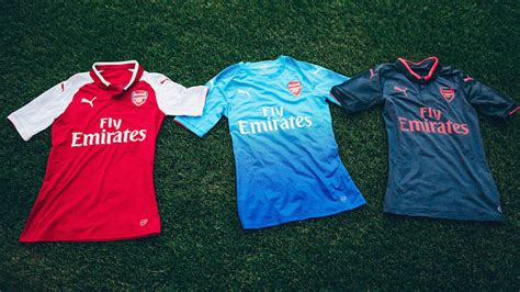 Arsenal 17 18 Home Away And Third Kits Released Footy Headlines