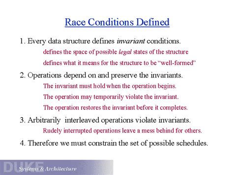Race Conditions Defined