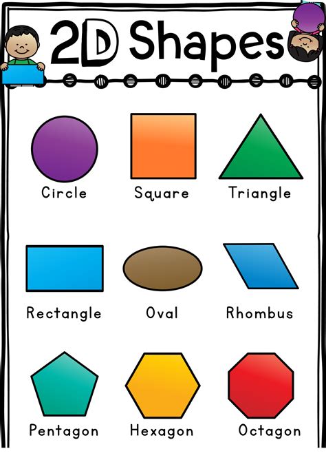2d Shapes Printable Posters For Preschool First Grade And Kindergarten
