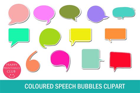 Colored Speech Bubbles Clipart 129282 Illustrations Design Bundles