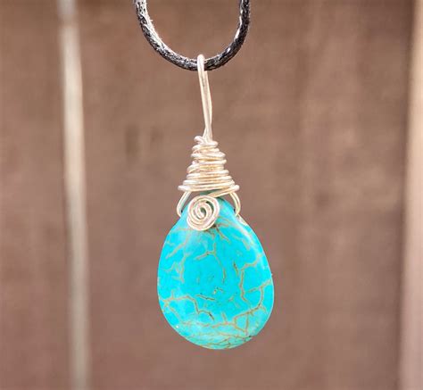 Craft Supplies Tools Pendants Turquoise Howlite Drop Pendant Green