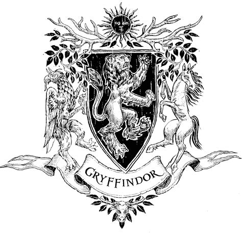 Download Transparent Gryffindor Crest Png Black And White Gryffindor