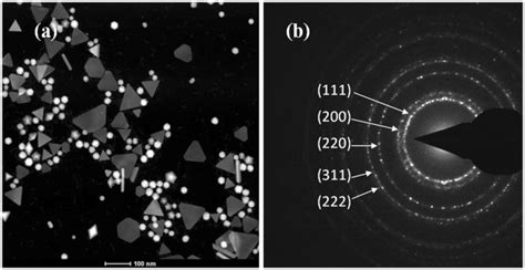 Tem Image And Electron Diffraction Pattern Of The Purified Gold