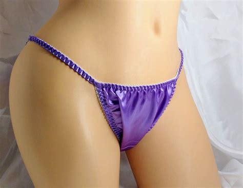 lilac satin string bikini panties classic style for … gem