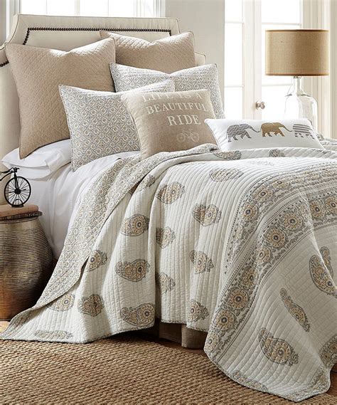 Take A Look At This Beige And White Paisley Stripe Cotton Quilt Set Today
