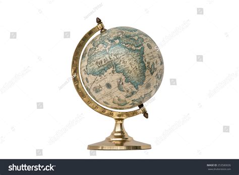Old Style World Globe Antique World Globe Isolated On White